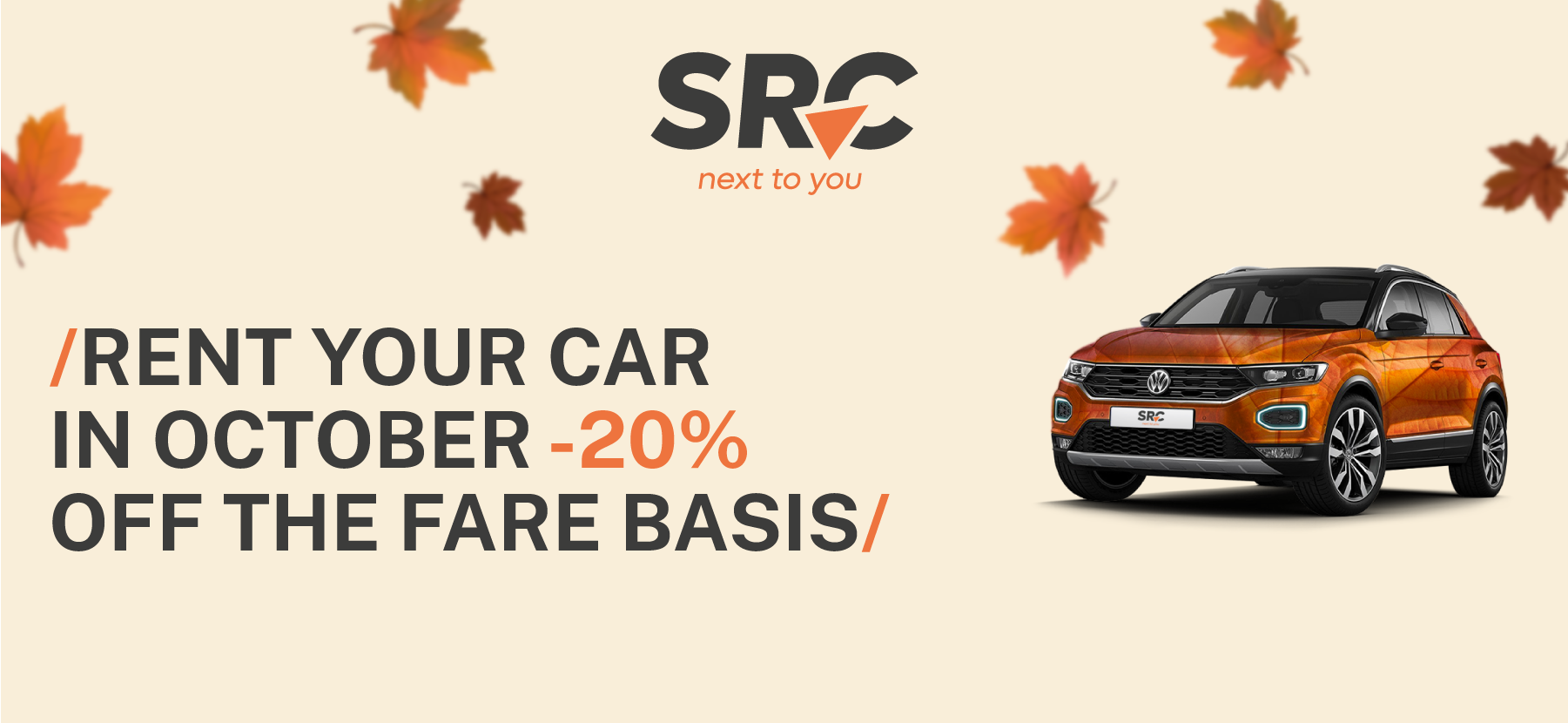 SRC Rent Car 20% off in October