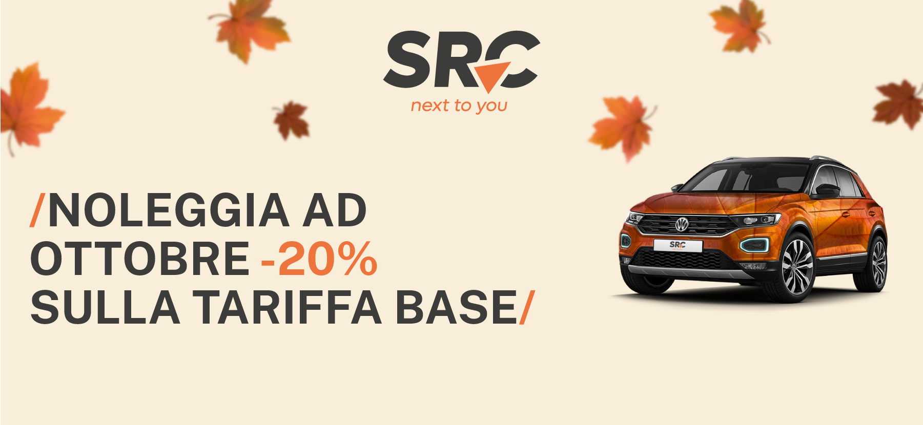 SRC Rent Car noleggio auto ad ottobre 20% sconto